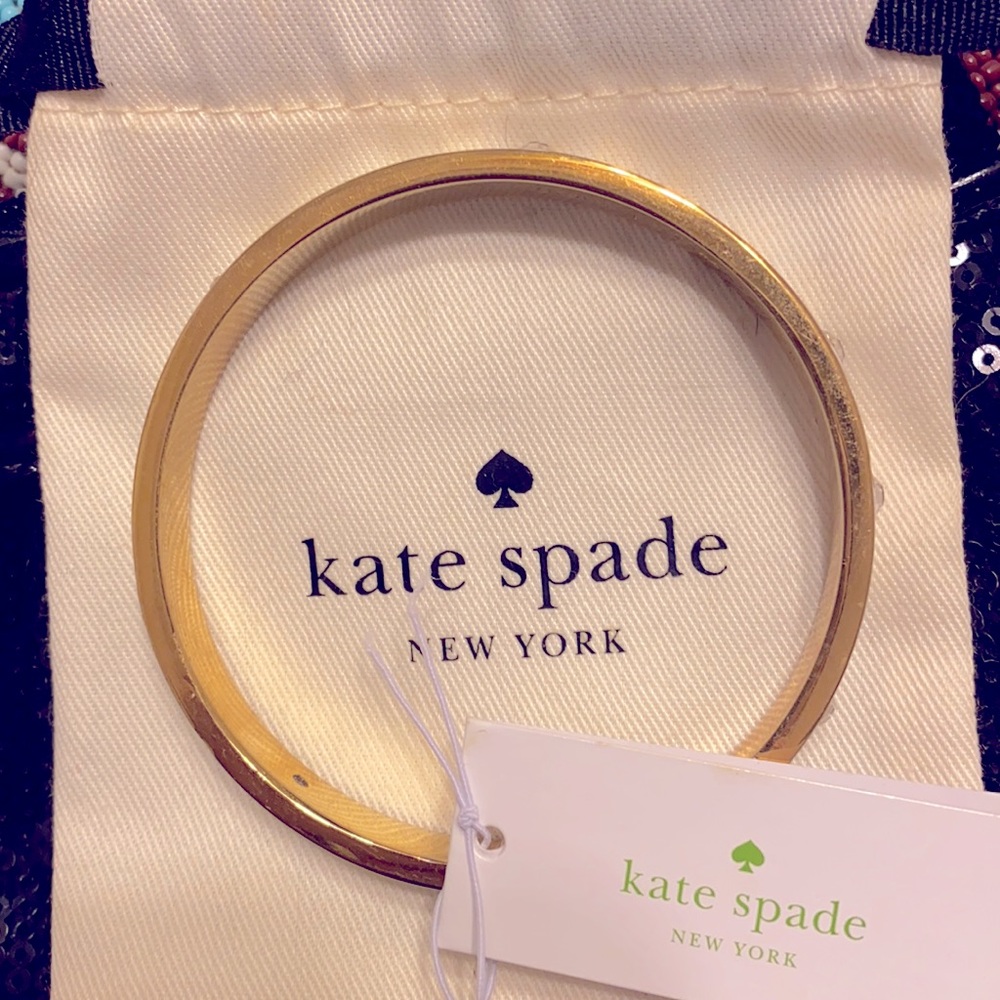 Kate spade gold and white bangle bracelet new with tag so cute